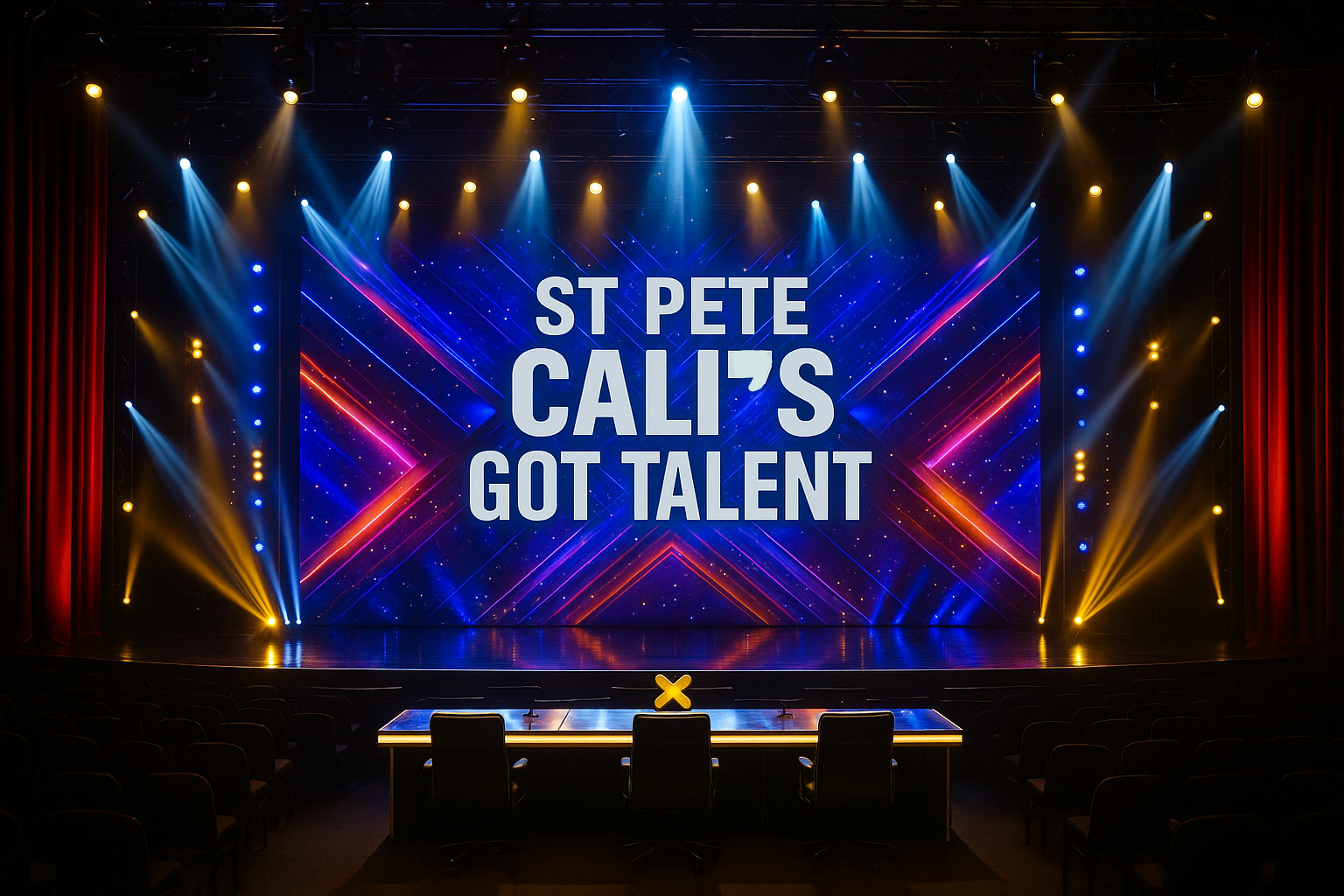 one more time- do not duplicate the words. Just have the words "St Pete Cali's Got Talent" one time.
